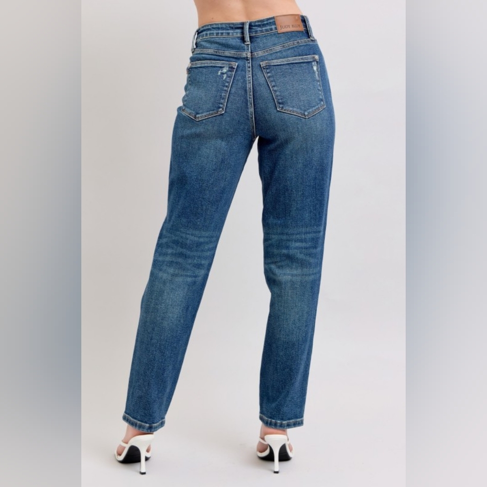Judy Blue Rigid Magic High-Rise Tummy Jeans Straight Leg Relaxed Fit Denim Pants - Picture 5 of 14